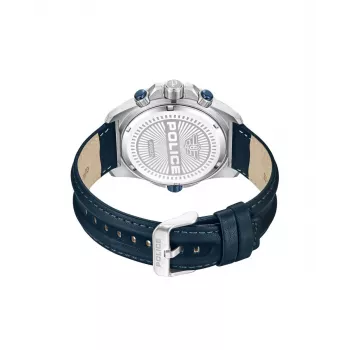 POLICE Herren PEWJF0022503 Quarz Analog Uhr 46mm Edelstahl Schwarzes Lederarmband
