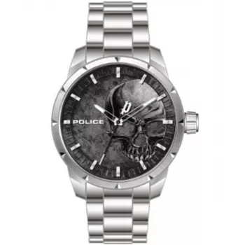 POLICE Herren PL15715JS-78M Chronograph Quarz Uhr 46mm Gunmetal Zifferblatt Stahl Mesh Armband