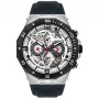 POLICE Herren PL16065JSTB04 Raho Analog Quarz Uhr 46mm Blaues Zifferblatt Braunes Lederarmband