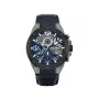 Police Herren Quarz Analog Uhr PL15711JSUB03 - Blaues Zifferblatt, Blaues Lederarmband, 48mm Edelstahlgehäuse