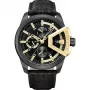 POLICE Herrenuhr Raho Quarz PEWJF0005704 46mm Edelstahl Schwarzes Zifferblatt Blaue Akzente Lederarmband