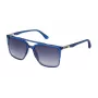 Police Herren Rechteck-Sonnenbrille SPL363560955 - Schwarzer Acetat-Rahmen, graue Polycarbonat-Gläser, UV400-Schutz