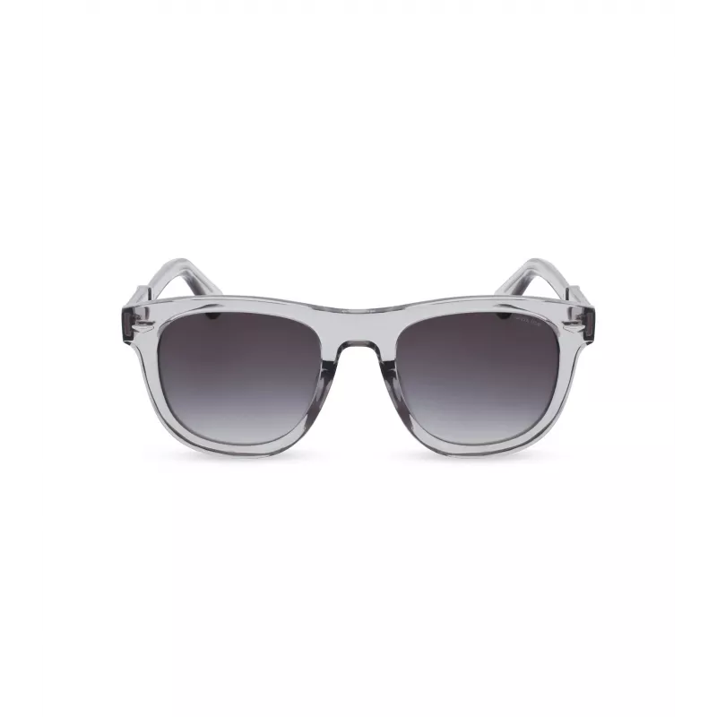 POLICE Herren Rechteckige Sonnenbrille SPLL87M5203GU Havanna Acetatrahmen Grüne Polycarbonatgläser 52mm