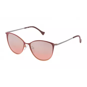 POLICE Herren SPL190548NTX Rechteckige Sonnenbrille - Schwarzer Acetatrahmen, Graue NXT-Polymerlinse, UV400-Schutz