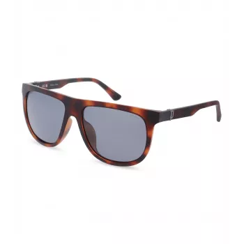 POLICE Herren SPLN33V59878P Rechteckige Polarisierte Sonnenbrille - Havanna Acetatrahmen, Braune Gläser, 59mm
