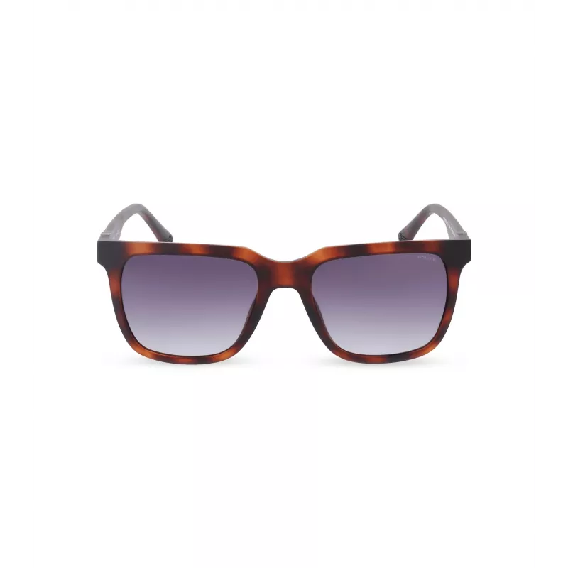POLICE Herren Sonnenbrille SPLN34M540878 Havana Acetat Gestell Braune Gläser 54mm