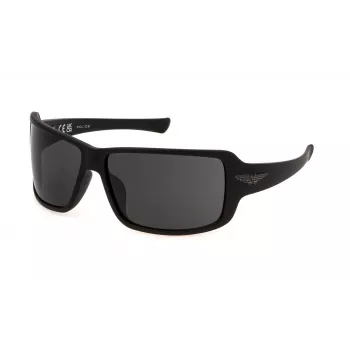 POLICE Herren Sonnenbrille SPLN37M650U28 - Rechteckig, Vollrand, UV400, 65 mm Glas