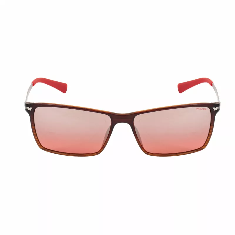 POLICE Herren-Sonnenbrille S195758ABRM - Braun Havana Acetatrahmen mit braun getönten Polycarbonatgläsern - UV400-Schutz - 58 mm Glasbreite