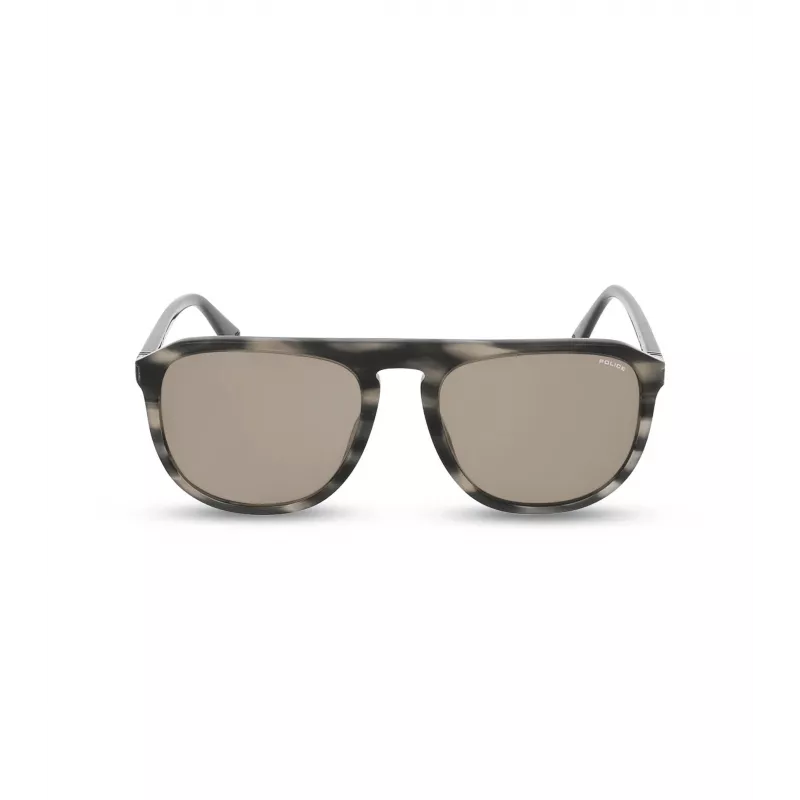 POLICE Herren-Sonnenbrille SPLE06-5606K3 Rechteckiger Acetatrahmen UV400