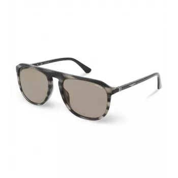 POLICE Herren-Sonnenbrille SPLE06-5606K3 Rechteckiger Acetatrahmen UV400