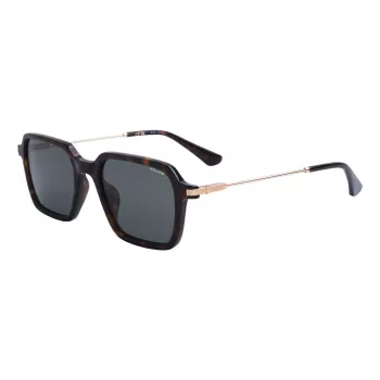 Police Herren-Sonnenbrille SPLL10-520700 Rechteckig Vollrand Schwarzer Rahmen Smoke Grey Gläser 52/20/145 mm
