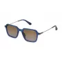 POLICE Herren-Sonnenbrille SPLL10-520892 Rechteckiger schwarzer Rahmen graue Gläser 52/20/145 mm