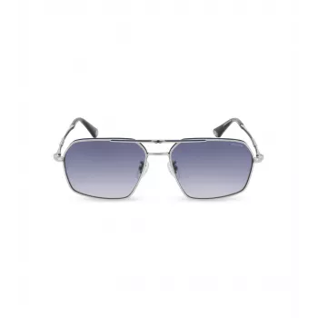 POLICE Herren-Sonnenbrille SPLL86M580F94 Dark Havana Square Acetatrahmen Grau Gradient Glas UV400 58/16/145 mm