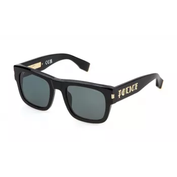 Police Herren-Sonnenbrille SPLP33E54700Y - Rechteckiger Acetatrahmen mit grauen Gläsern UV400
