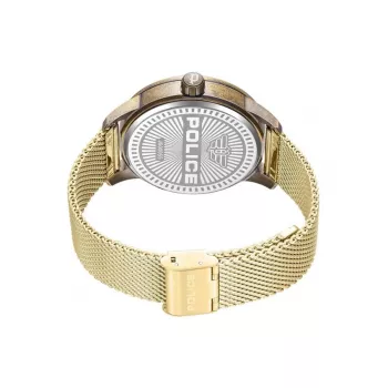 POLICE Herrenuhr Blaze Collection PEWJG0005504 44mm Edelstahlgehäuse Schwarzes Lederarmband Analog Quarz
