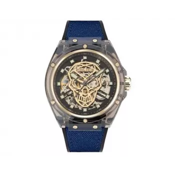 Police Herrenuhr PEWGR1592403 44mm Edelstahl Quarz Analog Graues Zifferblatt Schwarzes Lederarmband