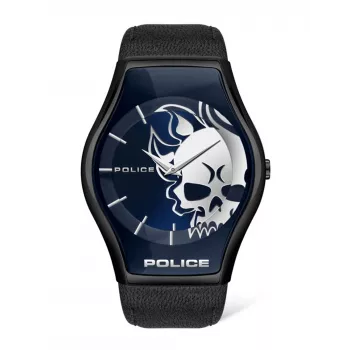 POLICE Herrenuhr PEWJA2002302 45mm Edelstahlgehäuse Lederarmband