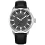 POLICE Herrenuhr PEWJA2204305 - 46mm schwarzes Zifferblatt Quarz Lederarmband