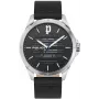 POLICE Herrenuhr PEWJA2204503 46mm Edelstahl Quarz Analog Schwarzes Zifferblatt Lederarmband