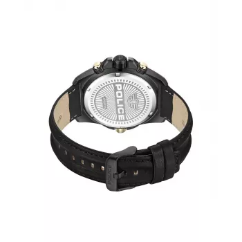 POLICE Herrenuhr PEWJF0022501 46mm Edelstahl Schwarz Leder