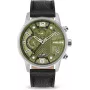POLICE Herrenuhr PEWJF2203305 48mm Chronograph Schwarzes Zifferblatt Lederarmband