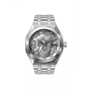 POLICE Herrenuhr PEWJG2110702 46mm Edelstahlgehäuse Schwarzes Lederarmband Analog Quarz