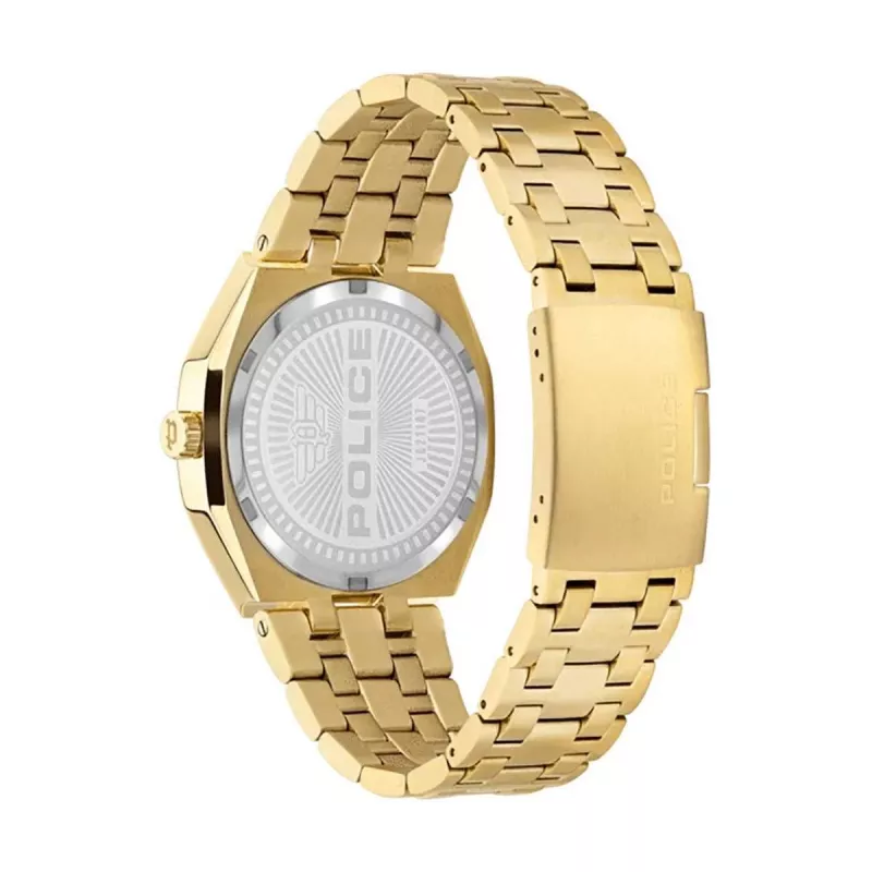 POLICE Herrenuhr PEWJG2110703 46mm schwarzes Zifferblatt Lederarmband