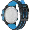 POLICE Herrenuhr PEWJP2110202 46mm Edelstahlgehäuse braunes Lederarmband blaues Zifferblatt