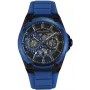 POLICE Herrenuhr PEWJQ2203240 45mm Edelstahlgehäuse Schwarzes Zifferblatt Lederarmband