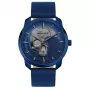 POLICE Herrenuhr PL15714JSBL0 42mm blaues Zifferblatt Lederarmband