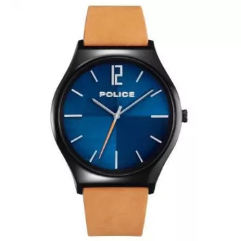 Police Herrenuhr PL15918JSB03 44mm Edelstahl Leder Schwarz