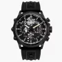POLICE Herrenuhr PL16018JSB02P 48mm Edelstahl Quarz Analog Schwarzes Zifferblatt Lederarmband