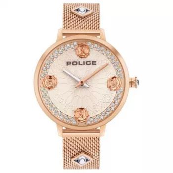 POLICE Herrenuhr PL16031MSR32 Blaze 36mm Roségold Edelstahl Braunes Leder