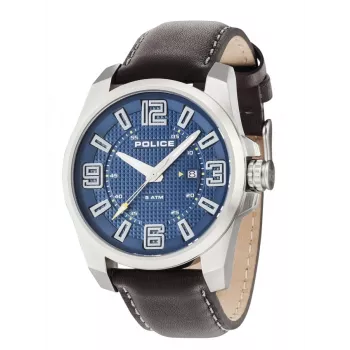 Police Herrenuhr R1451269001 46mm Edelstahl Leder