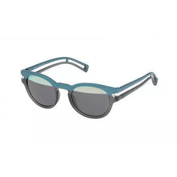 POLICE S1960M49NV8H Damen-Sonnenbrille - Glänzend schwarzer Rahmen, graue Verlaufsgläser, 49/21/145 mm