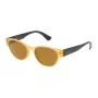 POLICE SPL15152760G Herren Rechteckige Sonnenbrille - Havanna Acetatrahmen, grüne Polycarbonatgläser, UV400-Schutz