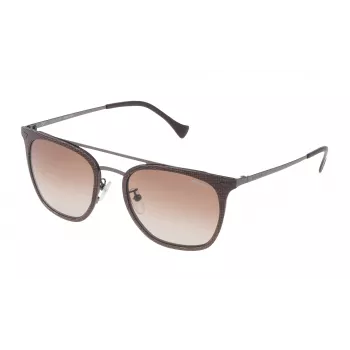POLICE SPL152-53GGNY Damen-Rechteck-Sonnenbrille - Havanna-Acetatrahmen mit grauen Verlaufsgläsern