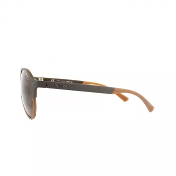 Police SPL1635594CP Unisex Rechteckige Sonnenbrille Havanna Acetatrahmen Grüne polarisierte Gläser 55/19/140 mm