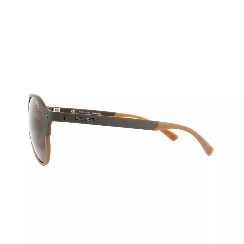 Police SPL1635594CP Unisex Rechteckige Sonnenbrille Havanna Acetatrahmen Grüne polarisierte Gläser 55/19/140 mm