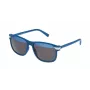 POLICE SPL23155DENH Herren-Sonnenbrille - Matt schwarzer Rahmen, blaue verspiegelte Gläser, UV400