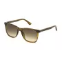 POLICE SPL872N5606U8 Herren-Rechteck-Sonnenbrille - Havanna-Acetatrahmen, braune getönte Gläser, UV400-Schutz