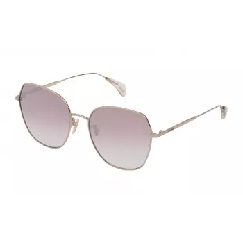 POLICE SPL93357SNCX Damen-Sonnenbrille - Havanna-Acetatrahmen, braune Polycarbonatgläser, 57 mm