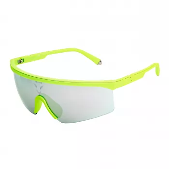 POLICE SPLA28997B8X Herren-Sonnenbrille - Glänzend schwarzer Rahmen, blaue verspiegelte Gläser