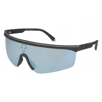 POLICE SPLA28999U5X Aviator Sonnenbrille Herren Schwarz Metall Graue Gläser 99mm