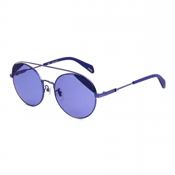 POLICE SPLA94548P6B Damen Rechteckige Polarisierte Sonnenbrille Havana Braun Acetatrahmen Braune Gläser 54/18/140 mm