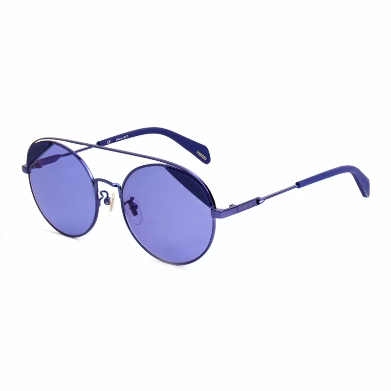 POLICE SPLA94548P6B Damen Rechteckige Polarisierte Sonnenbrille Havana Braun Acetatrahmen Braune Gläser 54/18/140 mm