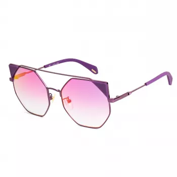 POLICE SPLA95568TNV Damen Katzenaugen-Sonnenbrille - Schwarzer Rahmen, grau verlaufende Gläser 56mm