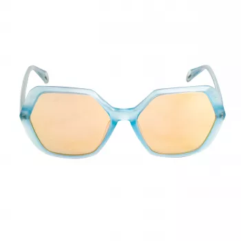 POLICE SPLA9858VA1A Damen-Rechteck-Sonnenbrille - Schwarzer Acetatrahmen, graue Gläser, 58 mm