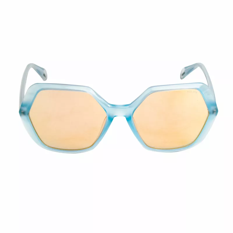 POLICE SPLA9858VA1A Damen-Rechteck-Sonnenbrille - Schwarzer Acetatrahmen, graue Gläser, 58 mm
