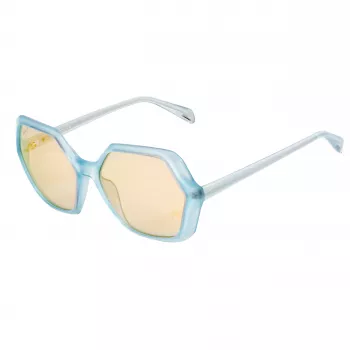 POLICE SPLA9858VA1A Damen-Rechteck-Sonnenbrille - Schwarzer Acetatrahmen, graue Gläser, 58 mm